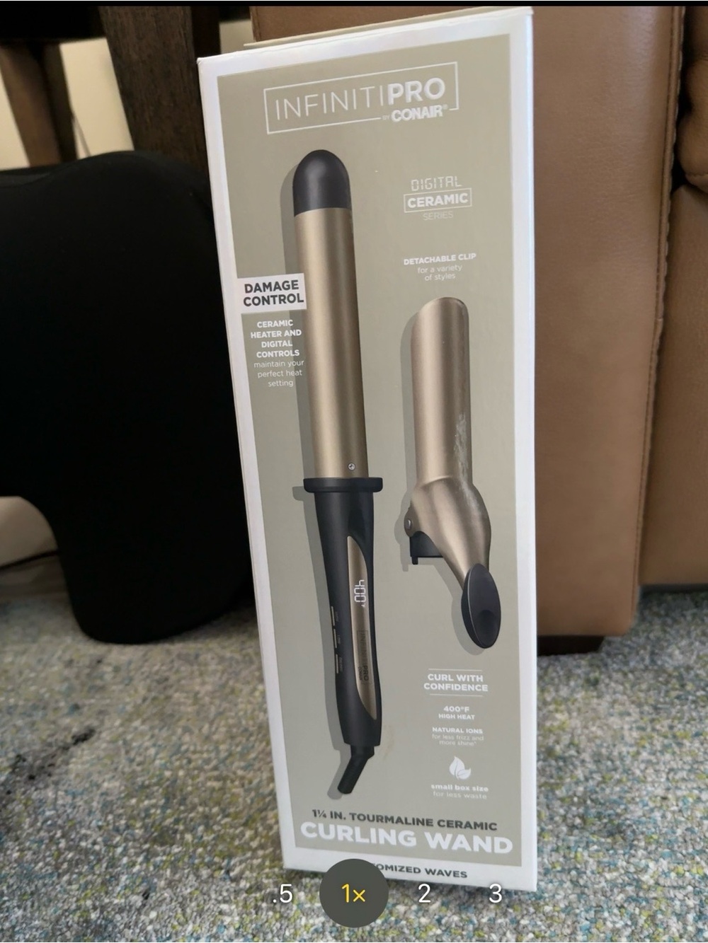 InfinitiPRO Gold Curling Wand for Men Grooming
